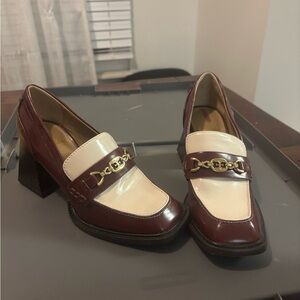 Sam Edelman Quincy Block Heel Loafers – Syrah & Modern Ivory